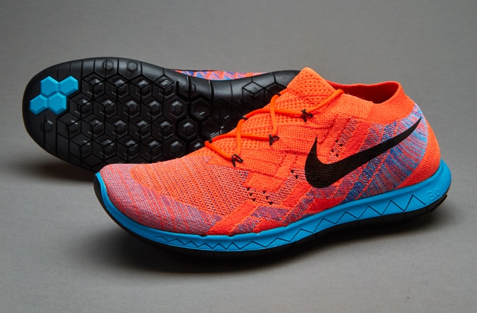 Nike 3.0 Flyknit - Shoes - Hyper Orange/Black-Blue Lagoon-Bright Crimson | Pro:Direct Running