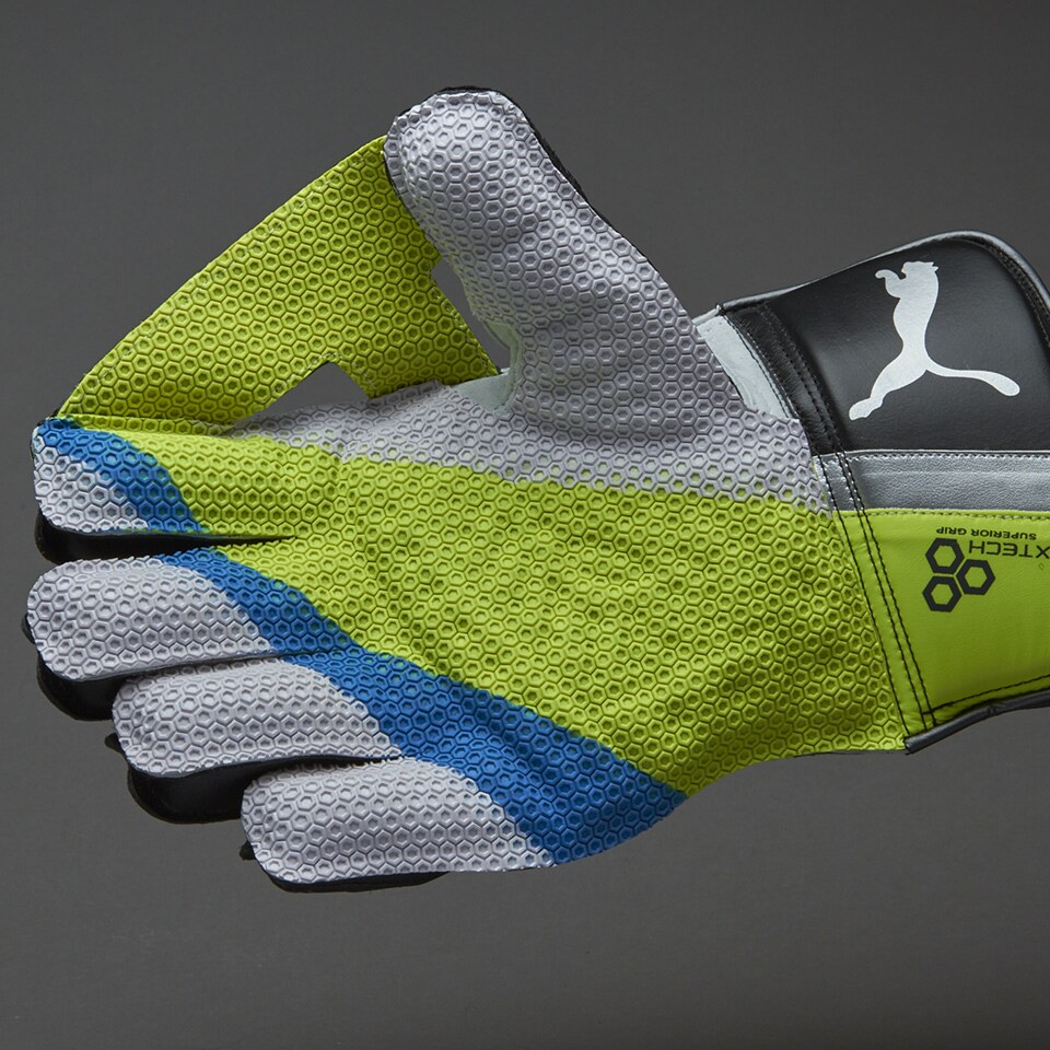 Puma evoSpeed 1 Wicket Keeping Gloves - Wicket Keeping Equipment -  Black/Safety Yellow/Gunmetal | Pro:Direct Cricket