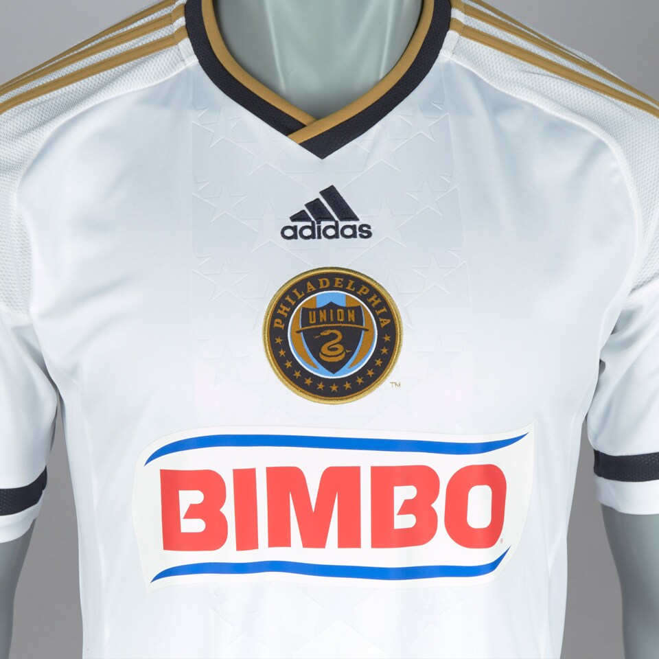 Adidas Philadelphia Union Bimbo Men's Climacool MLS Soccer Jersey Shirt,  Gold 