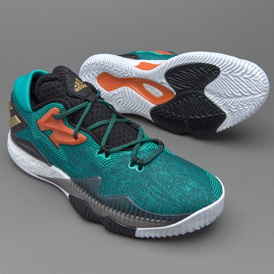 Mens Shoes adidas Crazylight Boost Low 2016 Shock Mint Gold