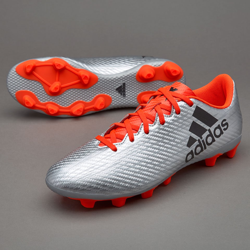 adidas X 16.4 FxG - Cleats - Firm Ground - Silver Metallic/Core Red