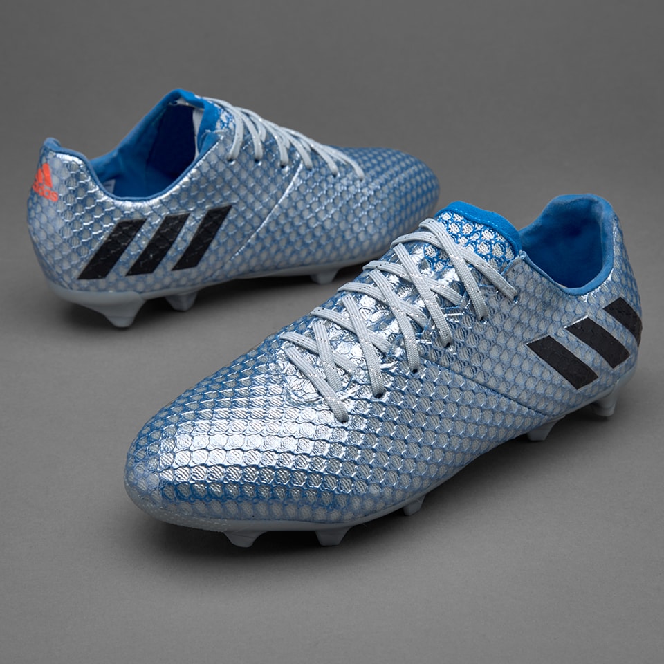 Adidas Messi 16 1 Youths Fg Ag Youths Soccer Cleats Firm Ground Silver Metallic Core Black Shock Blue