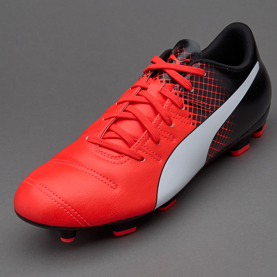 Puma evoPOWER 4.3 FG - Red Blast/Puma White/Puma Black - Mens Soccer ...