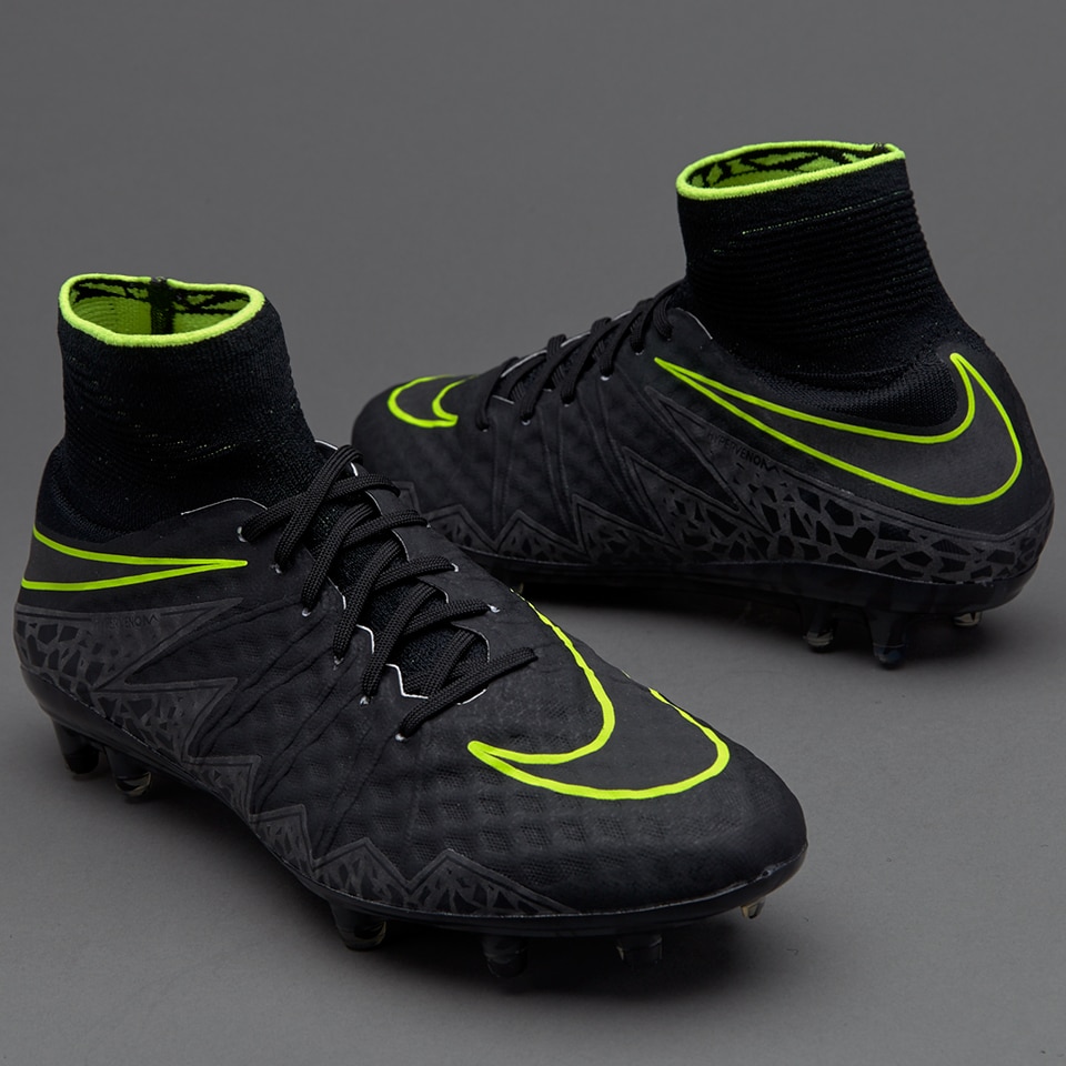 Nike Hypervenom II FG - Mens Soccer Cleats Firm Ground - Black/Volt