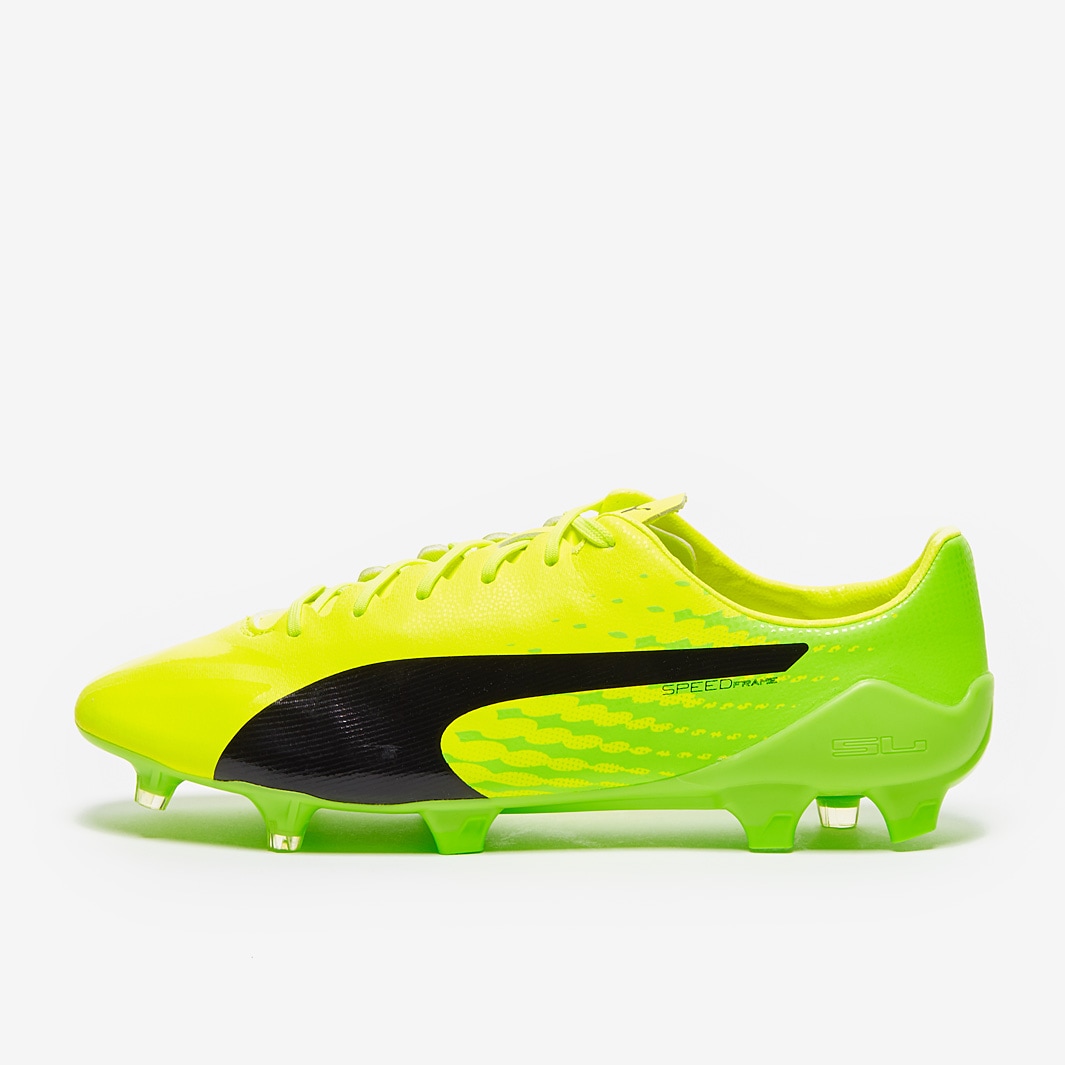 Puma evoSPEED 17.SL S FG Mens Boots Firm Ground Safety Yellow Puma Black Green Gecko Pro Direct Soccer