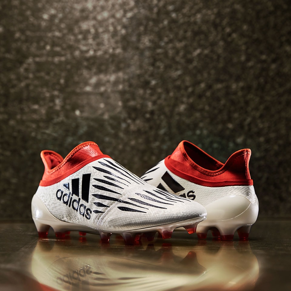 adidas X 16+ Purechaos Champagne - Mens Boots - Firm Ground - Off White/Core Black/Red | Pro:Direct