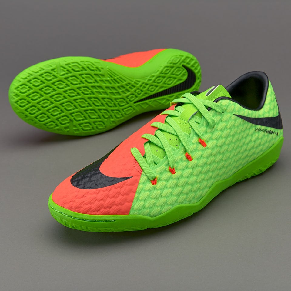 Pertenecer a Cincuenta deficiencia Zapatillas de futbol- Nike Hypervenom Phelon III IC -Verde eléctrico/Negro/ Hyper Naranja | Pro:Direct Soccer