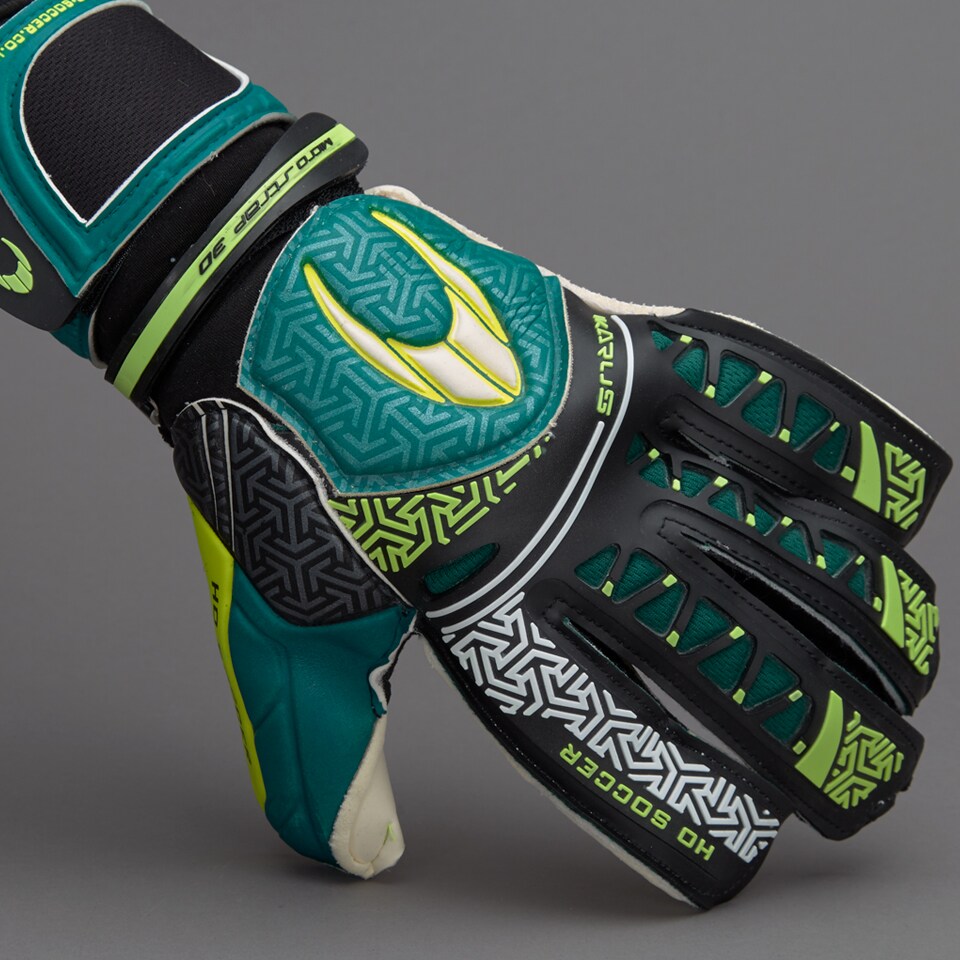 HO Ikarus Roll/Flat Mens Goalkeeper Gloves Jungle Green/Yellow/White/Black