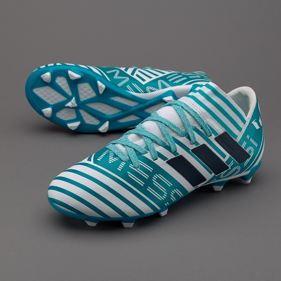 adidas Youths Nemeziz Messi 17.3 FG Youth Soccer Cleats Firm Ground BY2411 White Legend Ink Energy Blue