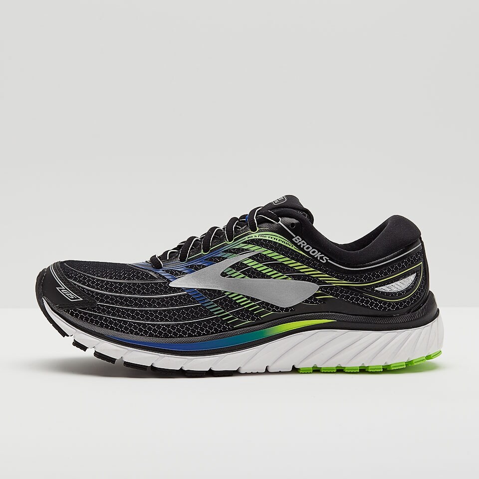 Brooks Glycerin 15 Black Electric Blue Green Gecko Mens Shoes