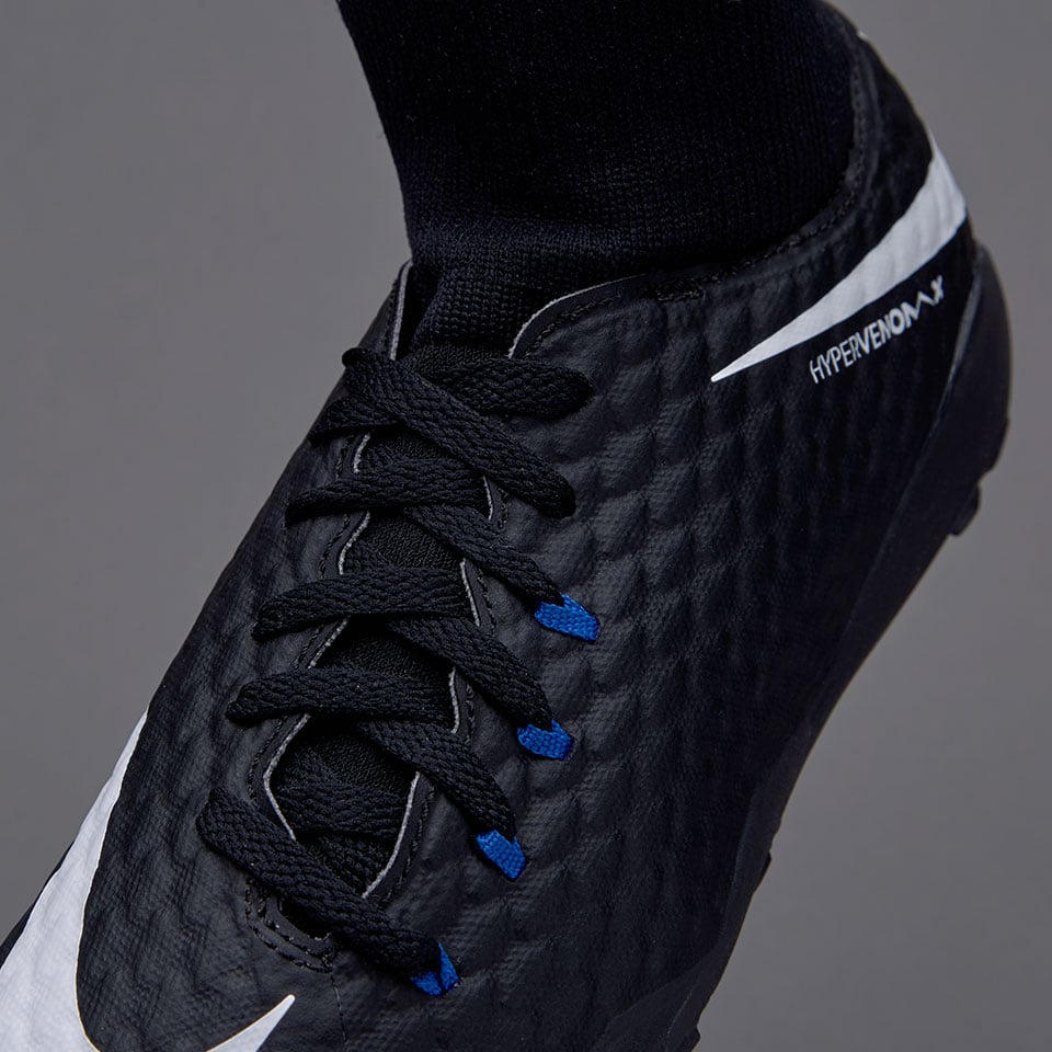 Están familiarizados Decaer ancla Botas de futbol para niños-Nike Hypervenom Phelon III DF TF para niños -  Negro/Blanco/Azul | Pro:Direct Soccer
