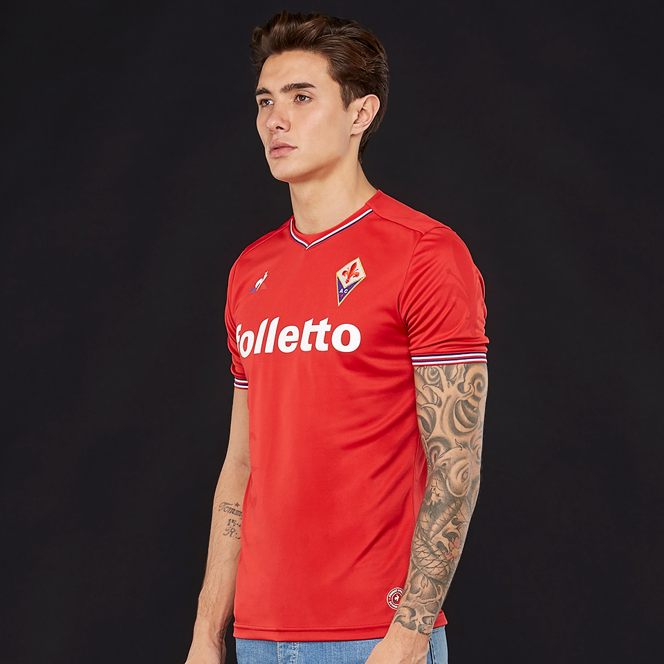 Maillot LE COQ SPORTIF vintage porté n°13 coton rouge