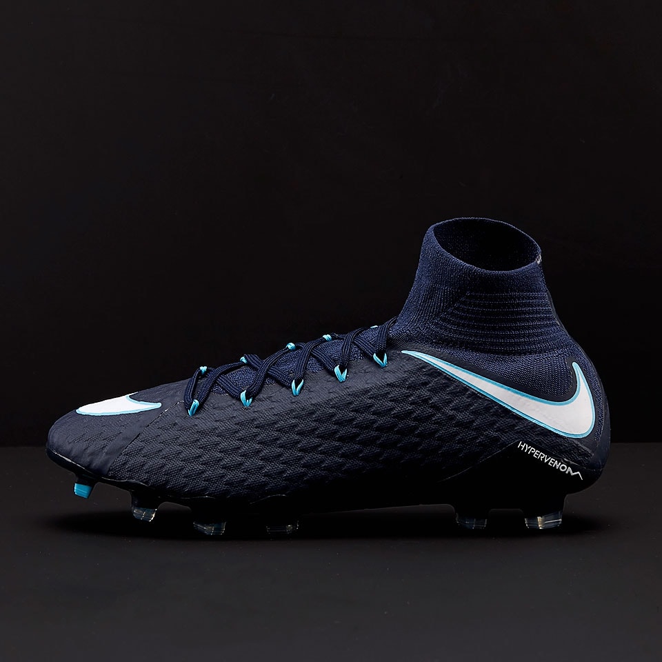 Propio Premisa En Vivo Botas de fútbol - Nike Hypervenom Phatal III DF FG - Obsidiana/Blanco/Azul  Gamma/Azul Glaciar - 852554-414 | Pro:Direct Soccer
