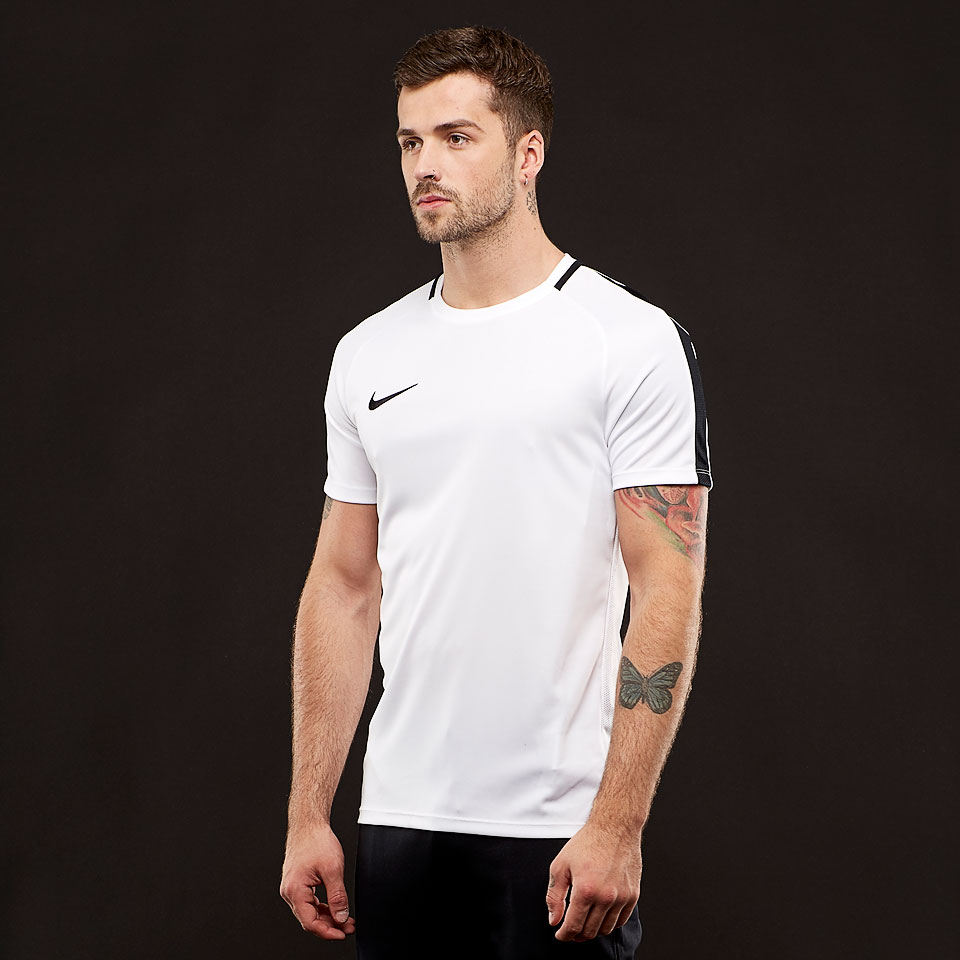 Fotoeléctrico Simpático salvar Nike Dry Academy Top SS - Mens Clothing - Jerseys - White/Black 