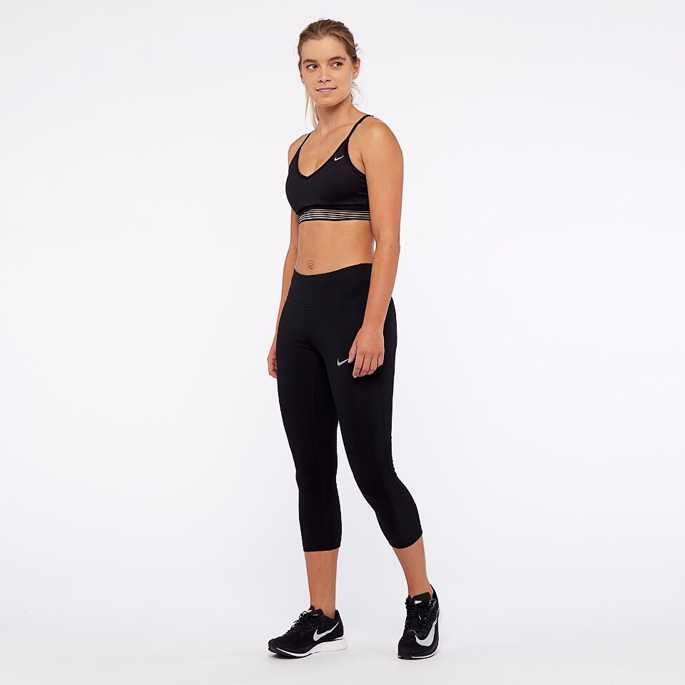 Nike Womens Power Crop Racer Black Womens Clothing 863673
