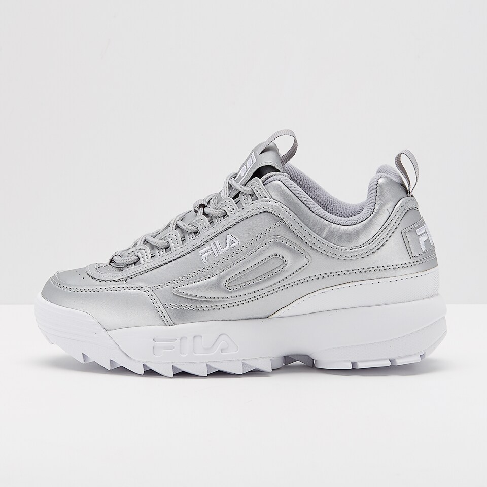 Fila disruptor best sale metallic silver