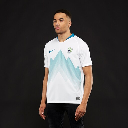 Nike Slovenia 2018 Stadium Home SS Jersey - White/Blue Nebula/Blue Nebula image 2 |