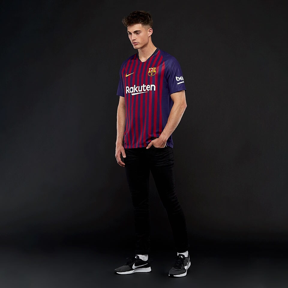 Men's FC Barcelona 18/19 Vapor Match Away Jersey - Volt/Deep Royal Blu