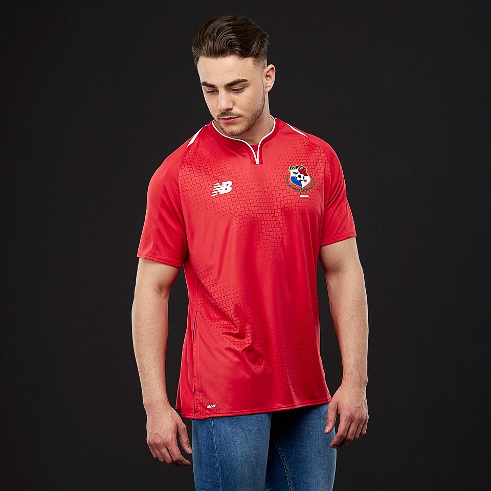 Ropa oficial de equipos de futbol Camiseta New Balance Panama 2018 primera equipacion manga corta Rojo Pro Direct Soccer