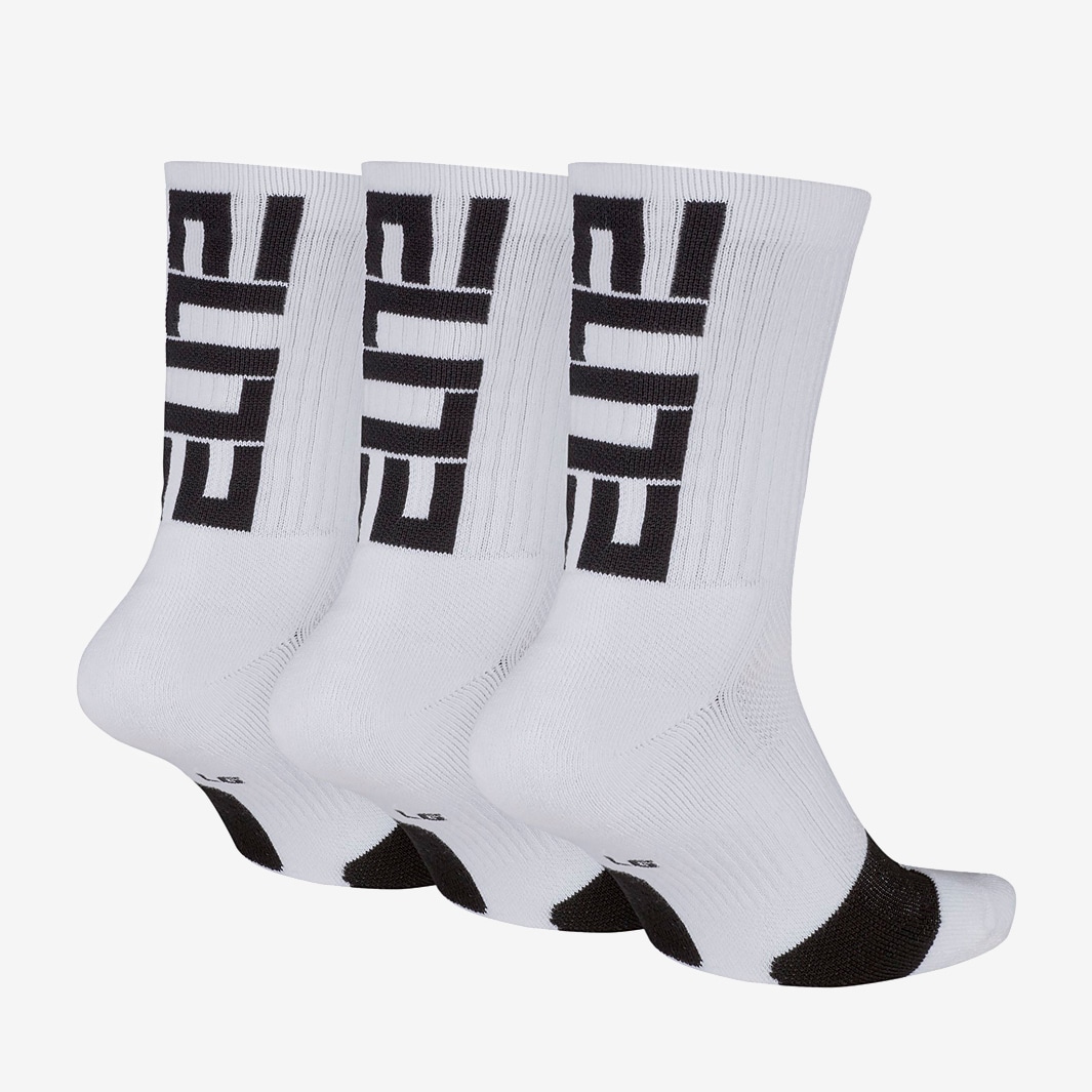 Mens Clothing Nike Elite Crew 3 Pack White Socks Performance Pro Direct Basketball