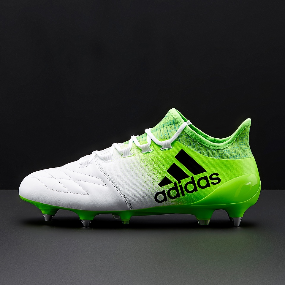 de fútbol adidas X 16.1 SG de piel - Verde/Negro/Blanco BB2126 | Soccer