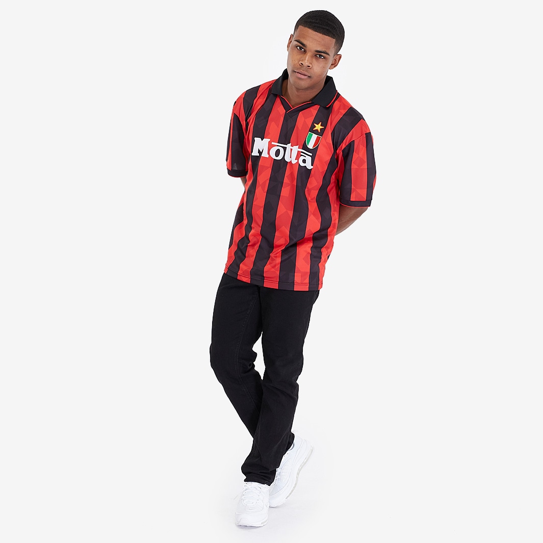 Score Draw Retro AC Milan 1994 Home Shirt - Red/Black - Mens Replica -  Shirts