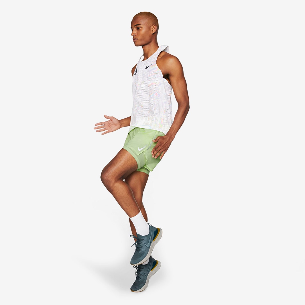 Nike Aeroswift Tank - White/Black - Mens Clothing | Pro