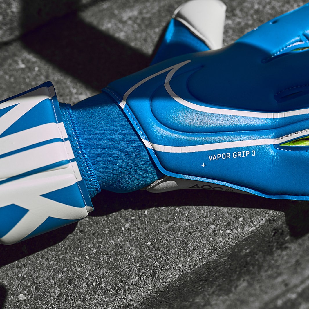 Nike GK Vapor Grip 3 Mens GK Gloves Flat Palm Blue Hero/White