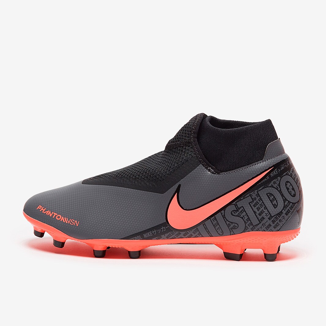 Nike Phantom Vision Academy DF FG Dark Grey Bright Mango Black Firm Ground Mens Boots Pro Direct Soccer