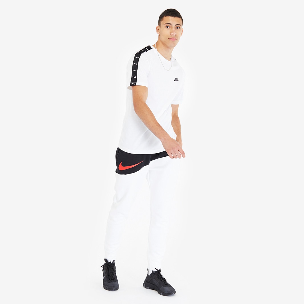 Nike Sportswear Swoosh Sweatpants Black/White Mens Clothing