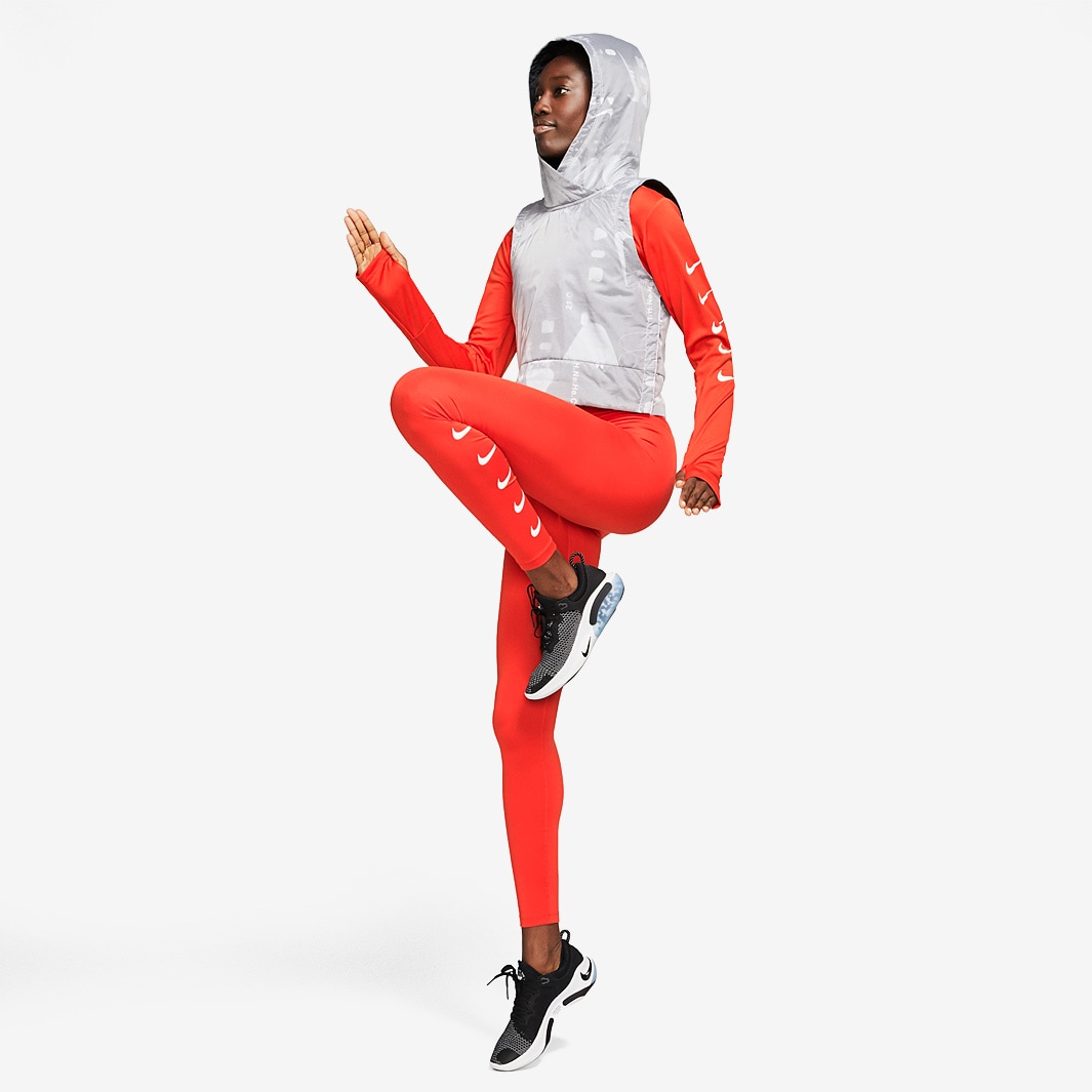 Nike Womens Swoosh Half Zip Top - Team Orange/White - Womens Clothing