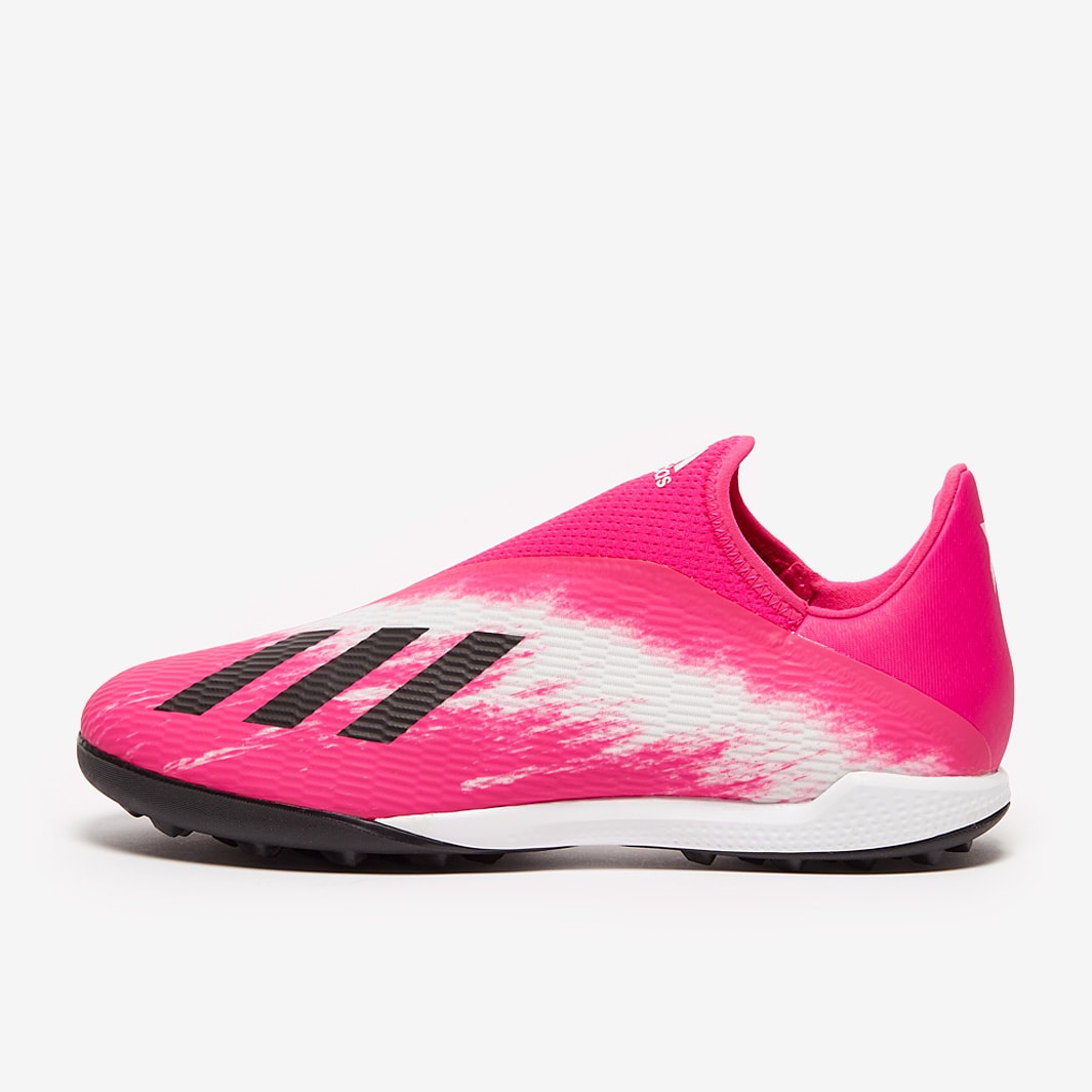adidas X Laceless TF - Footwear White/Core Black/Shock Pink - Turf Trainer - Mens | Pro:Direct Soccer