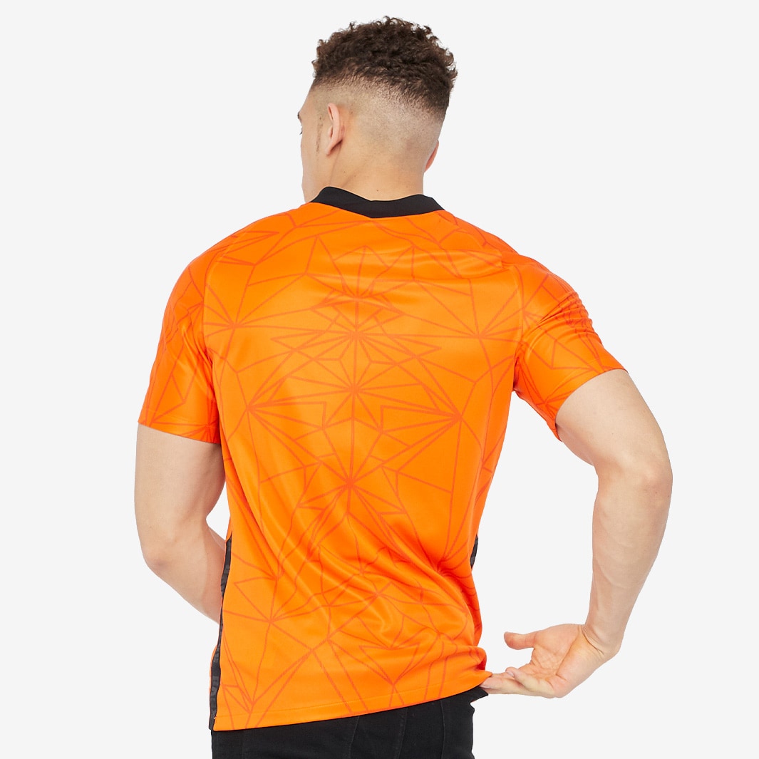 Mens Netherlands Home Stadium Jersey - Safety Orange & Black