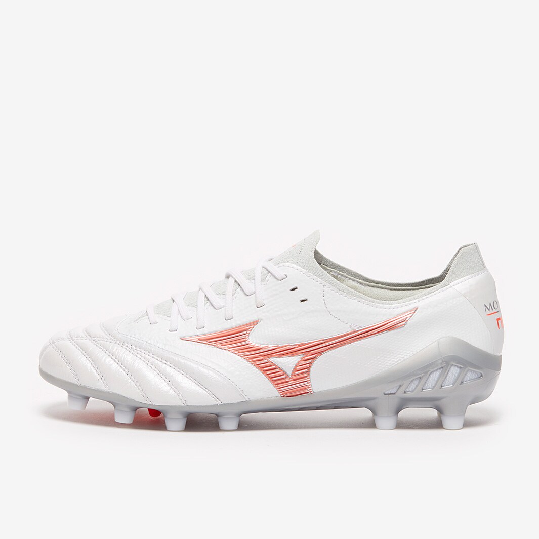 Mizuno Morelia Neo 3 Beta Made In Japan FG - White/Fiery Coral