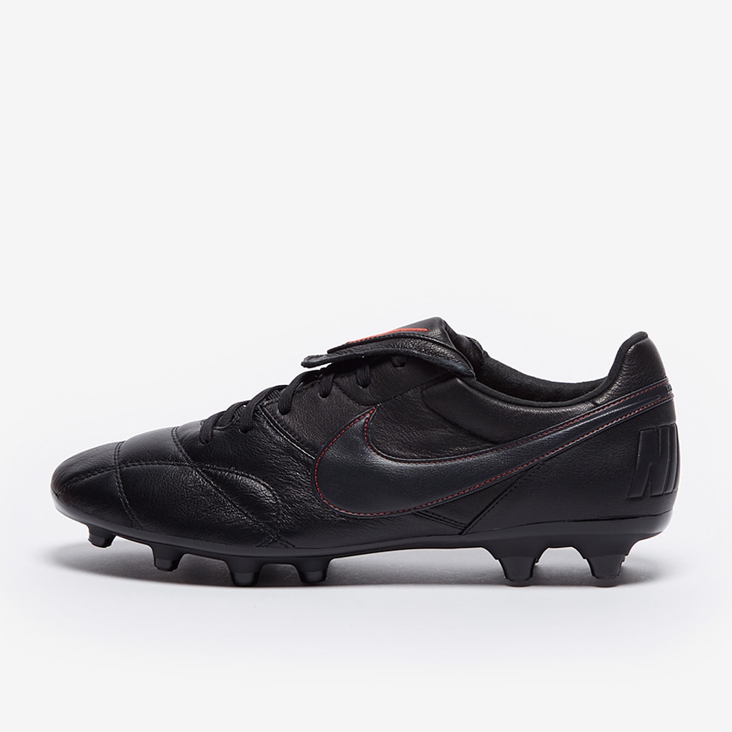 Nike Premier II FG - Negro/Gris humo oscuro/Rojo Chile-Botas de fútbol hombre- Terrenos firmes | Pro:Direct Soccer