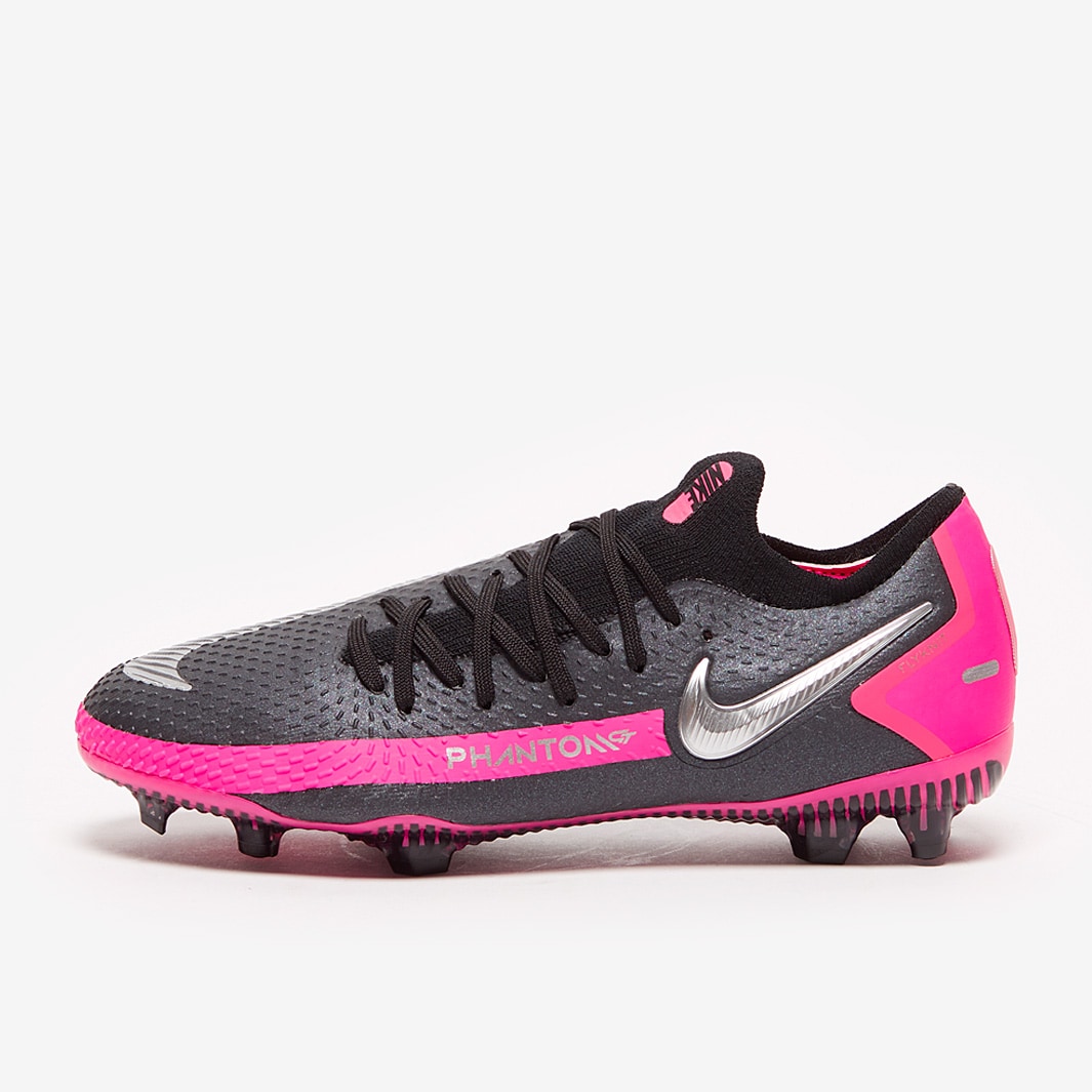 Nike Phantom GT DF Academy FG - Black & Metallic Silver with Pink Blast -  Soccer Master