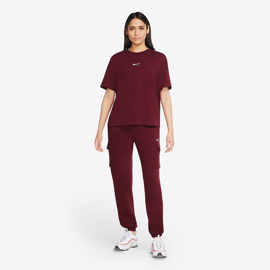 Nike Womens Sportswear Essential Top SS - Dark Beetroot - Tops - Womens ...