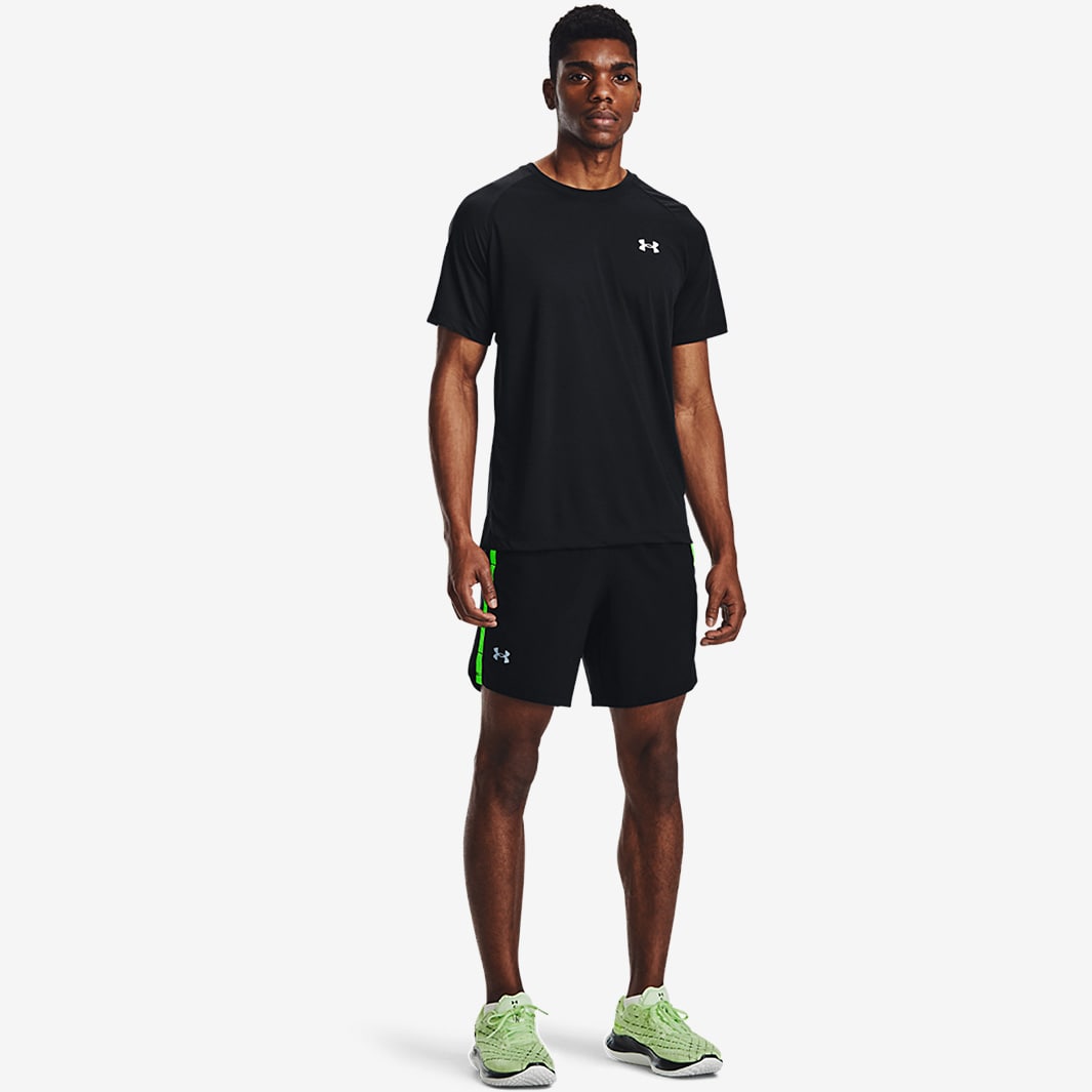 Under Armour Streaker T-Shirt - Black / Black / Reflective - Mens ...