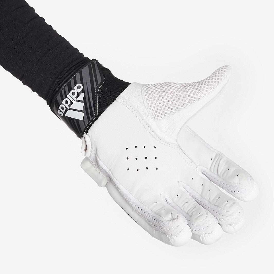 adidas Incurza 5.0 LH Junior Batting Gloves White/Acid Yellow Junior Batting Equipment Pro