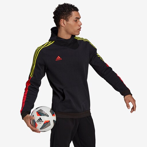 adidas Tiro Hoodie - Black/Vivid Red/Acid Yellow image 2 |