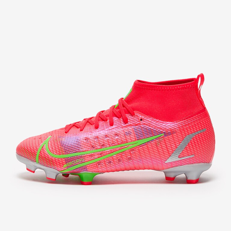 Nike Kids Mercurial Superfly VIII Pro FG Bright Crimson/Metallic Silver