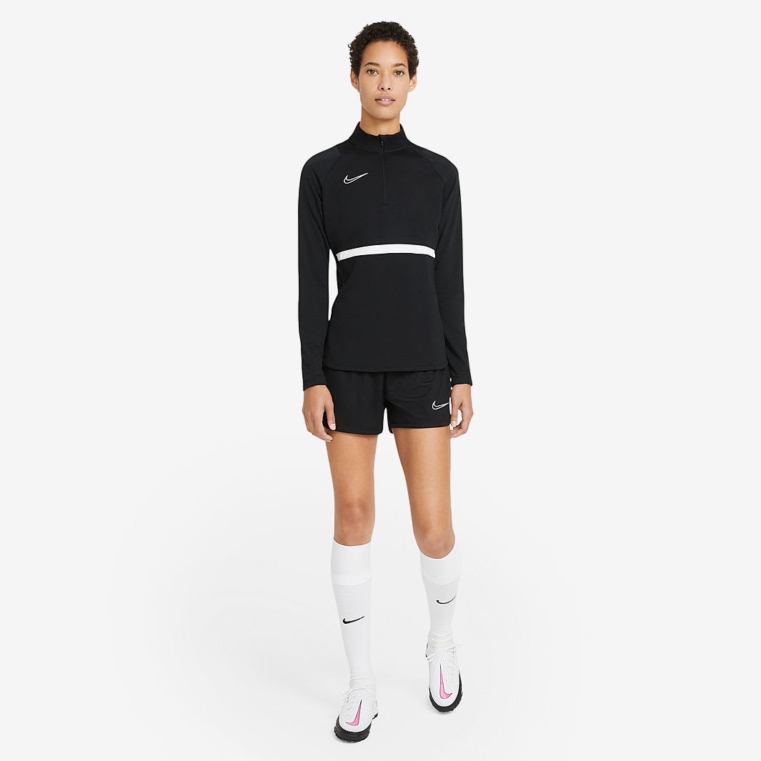 Nike Womens Dry Academy Drill Top - Black/White - Tops - Womens ...