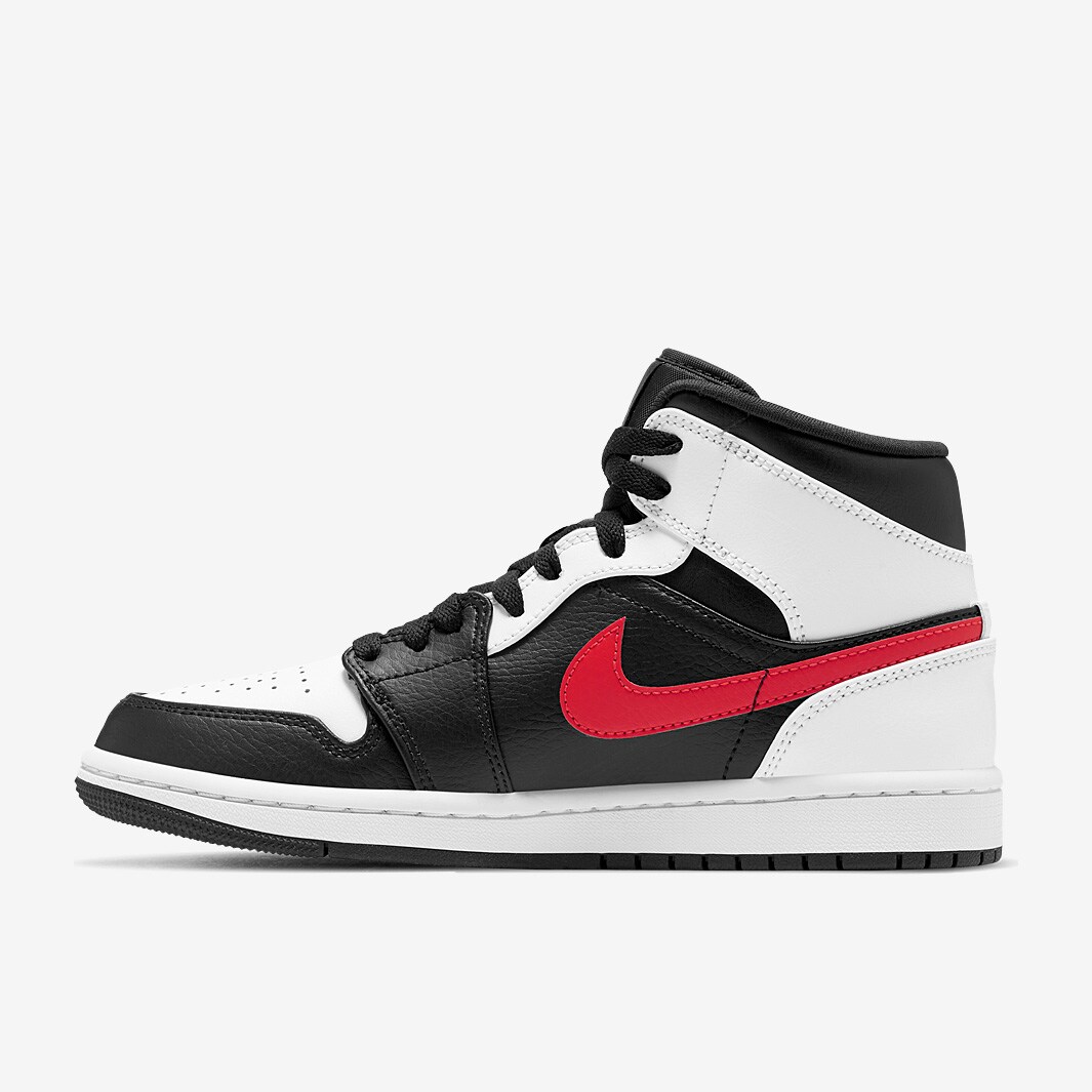 Air Jordan 1 Mid - Black/Chile Red/White - Mens Shoes