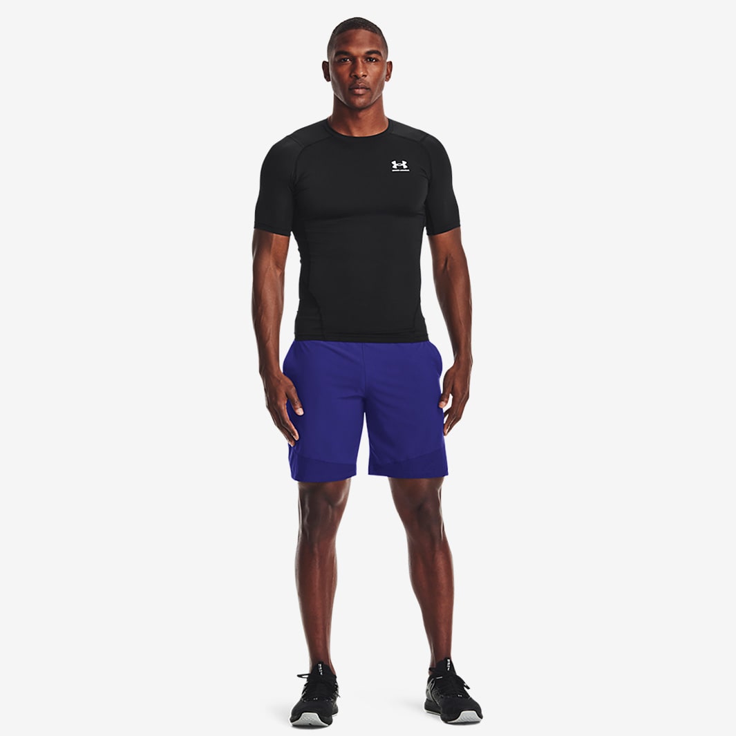 Under Armour Heat Gear Compression SS - Black/White - Mens Base Layer