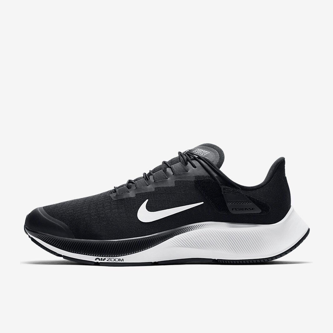 Nike Air Zoom Pegasus 37 Flyease Wide - Black/Smoke Grey/White - Mens ...