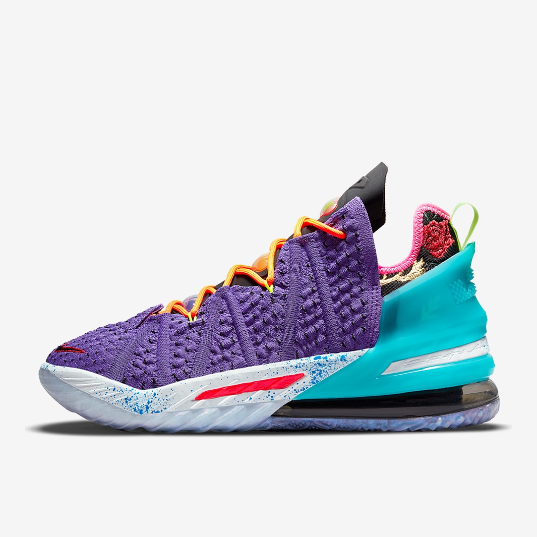 Nike LeBron 18 - Psychic Purple/Black/Multi Color - Mens Shoes