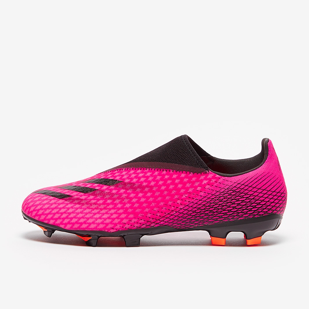 Adidas X Ghosted 3 Laceless Fg Shock Pink Core Black Screaming Orange