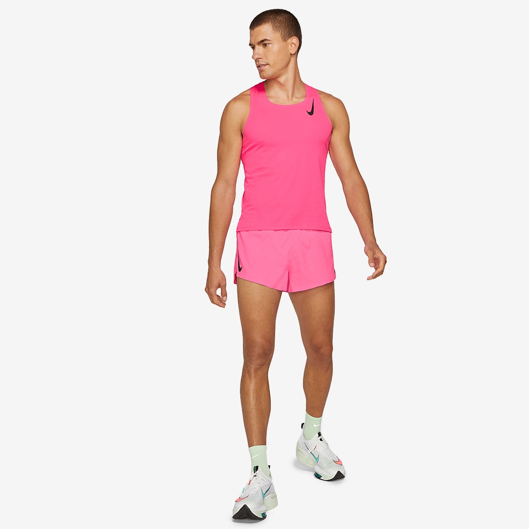 Nike Aeroswift Singlet - Hyper Pink/Black - Mens Clothing | Pro:Direct ...