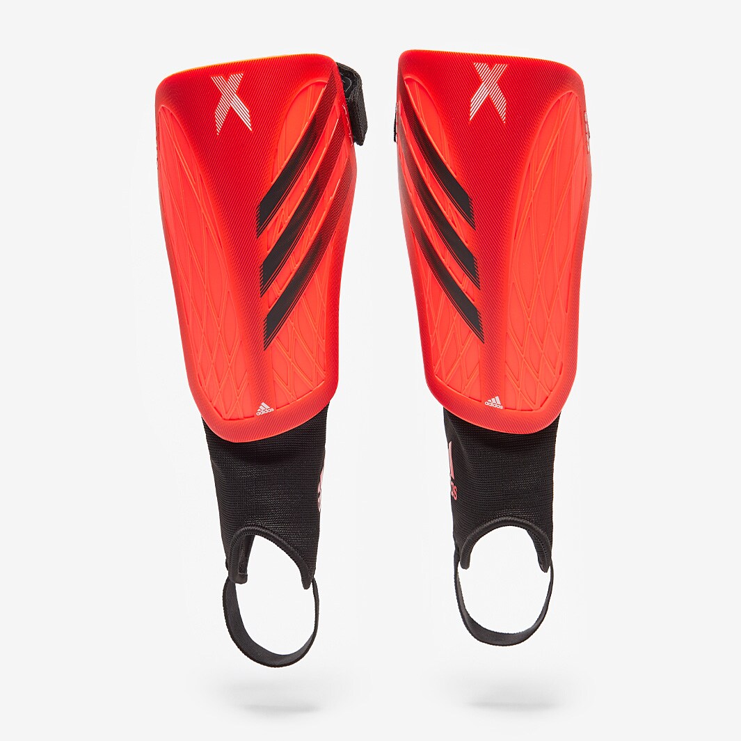 adidas X Training Shin Guards Solar Red/White/Black Mens Clothing