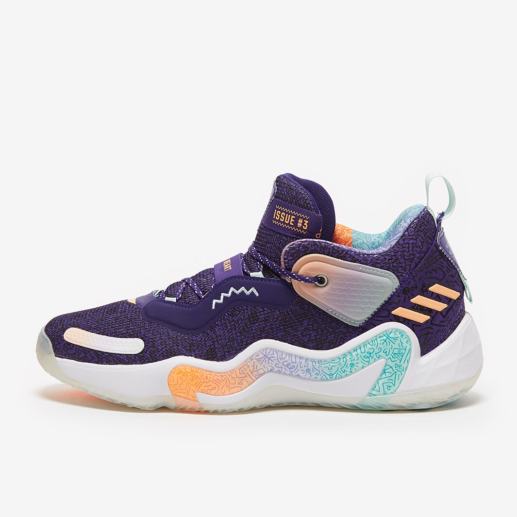 adidas D.O.N. Issue 3 - Team College Purple/Acid Orange/Halo Mint